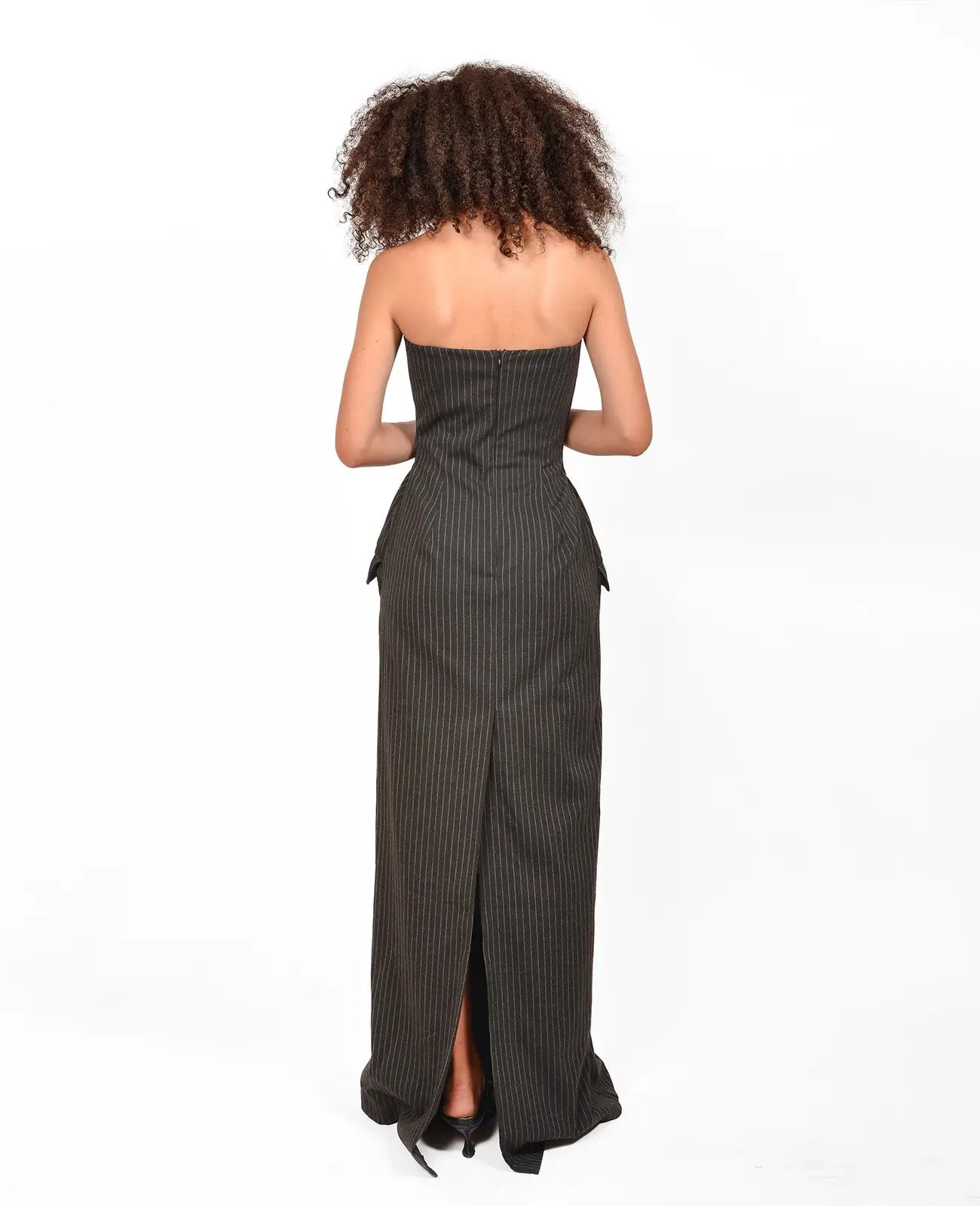 Black Striped Corset Dress