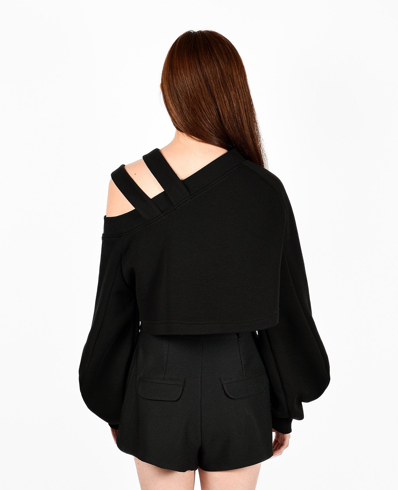 Black Cold Shoulder Top