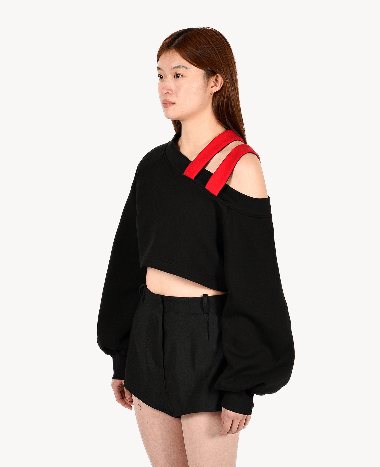 Mixed Cold Shoulder Top