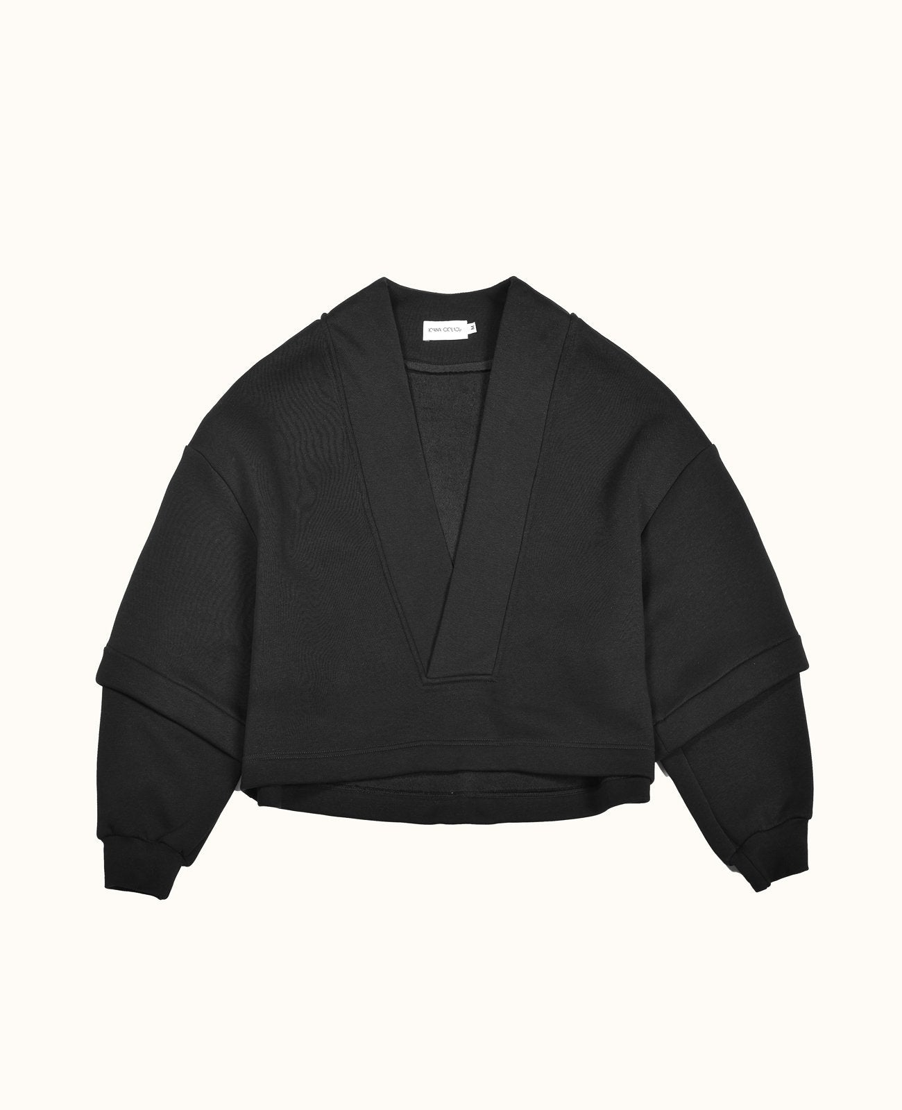Black V-Neck Sweatshirt