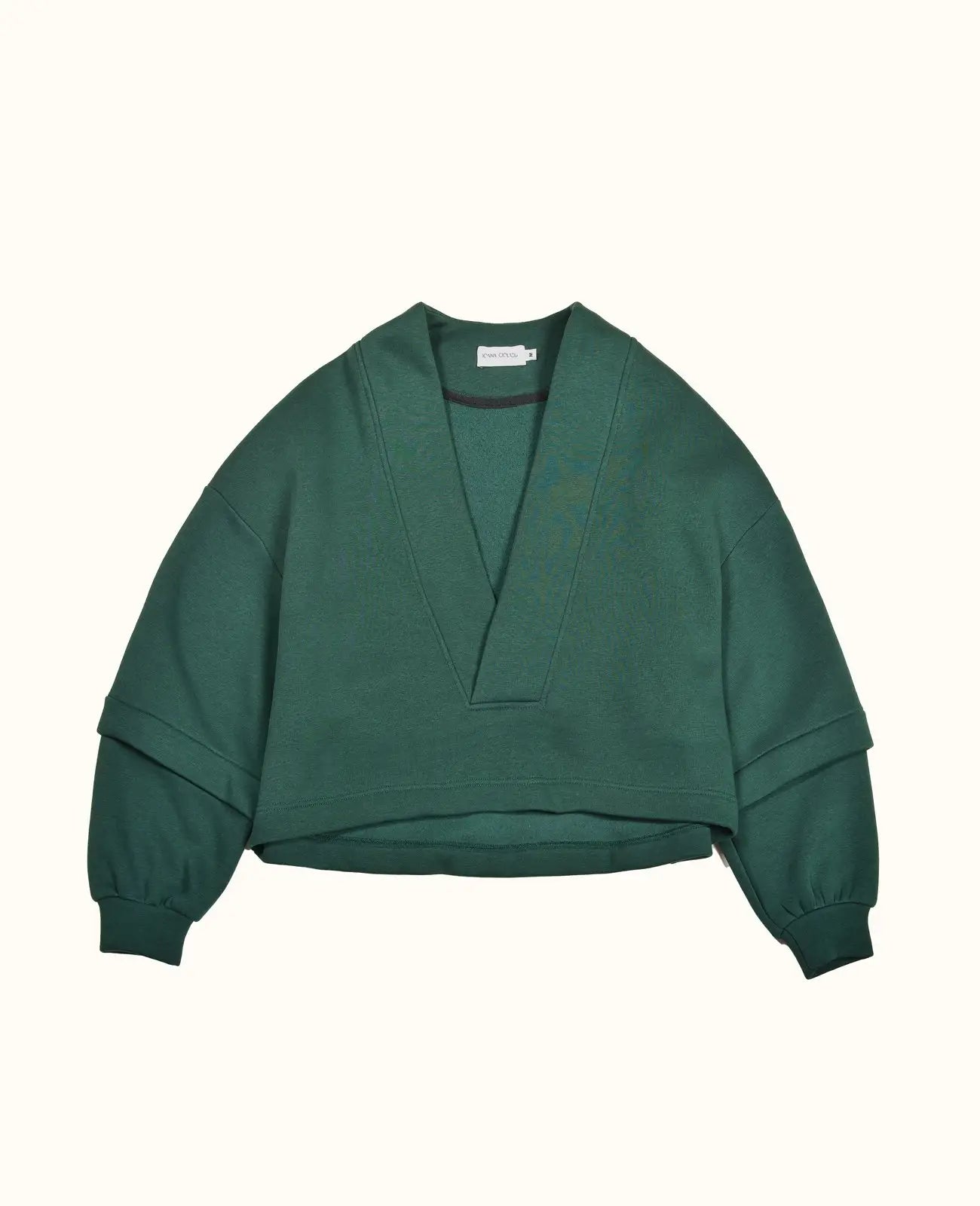 Green V-Neck Sweatshirt