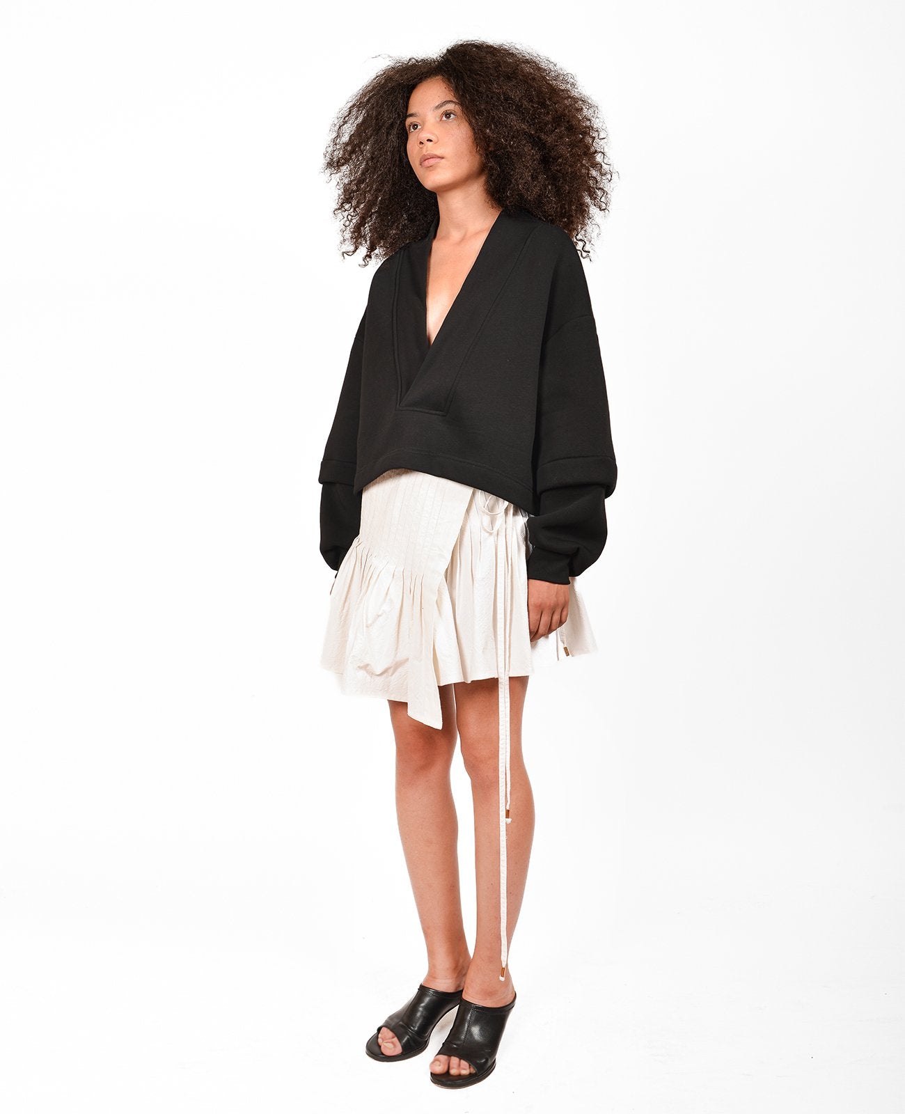 Black V-Neck Sweatshirt