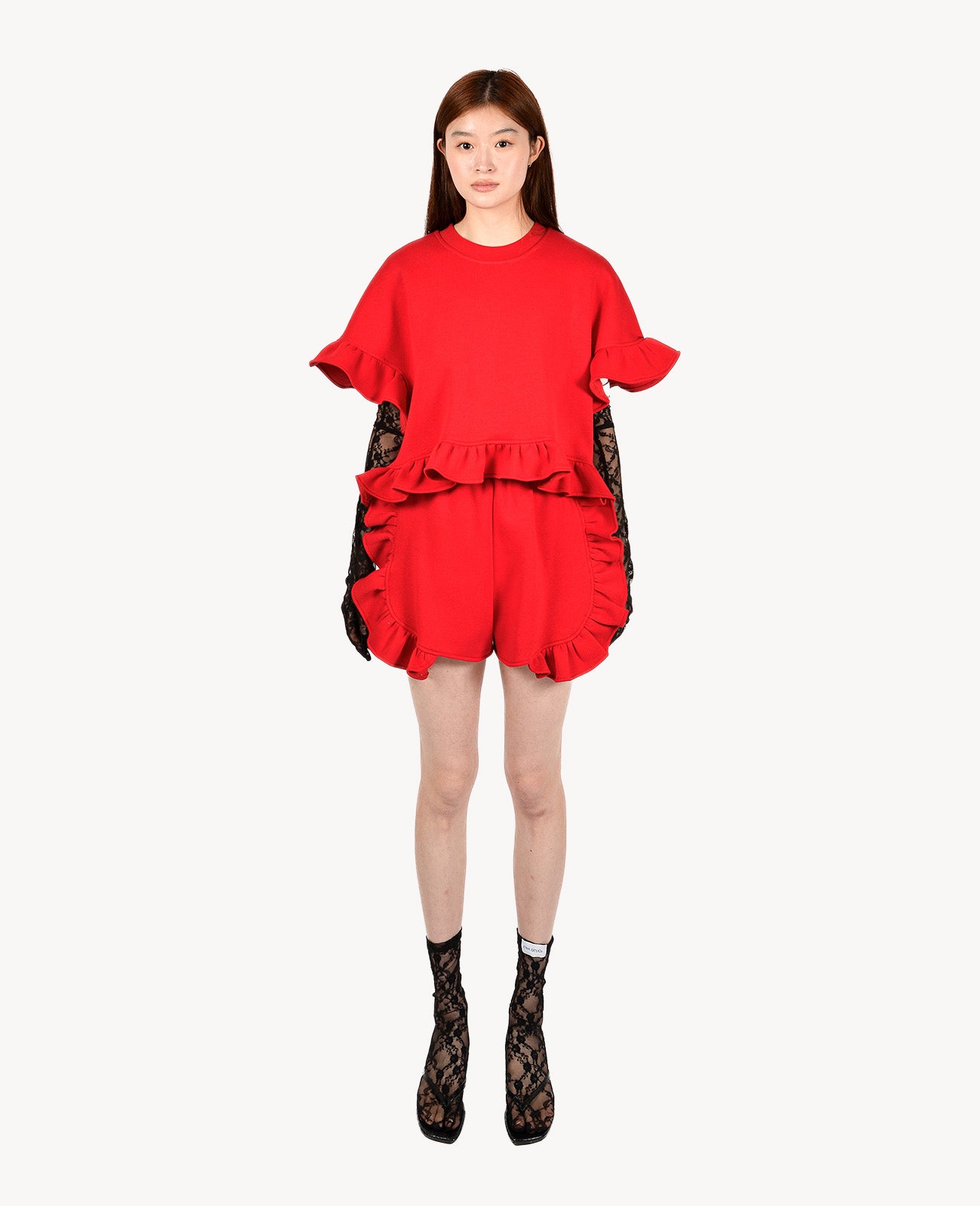 Red Peony Shorts
