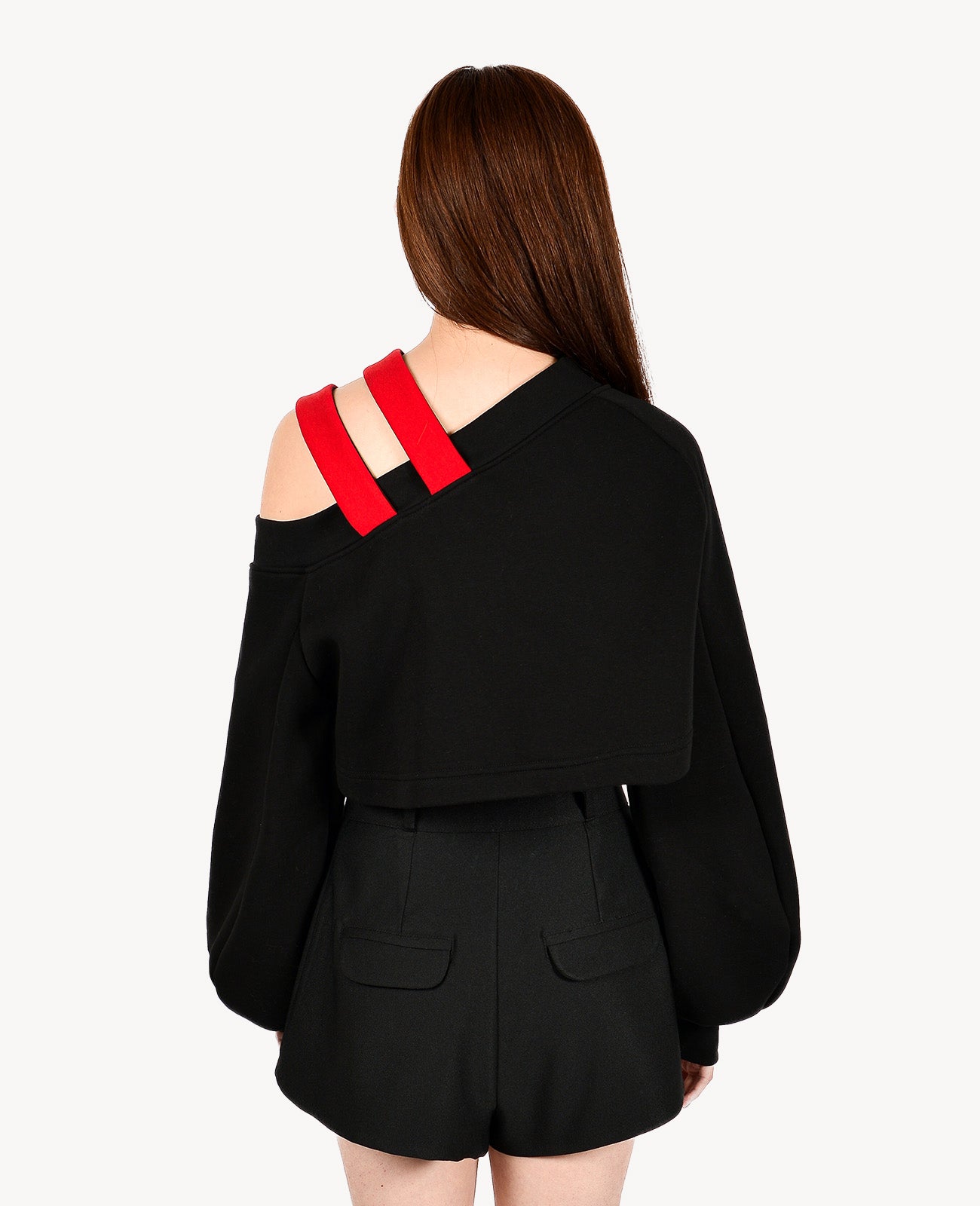 Mixed Cold Shoulder Top