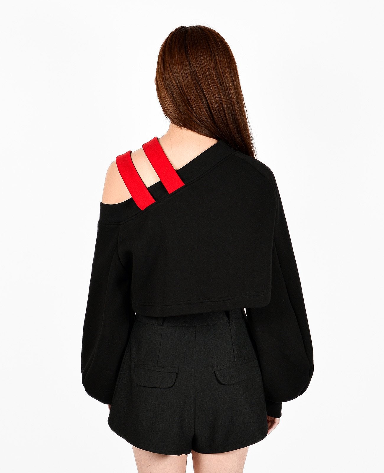 Mixed Cold Shoulder Top