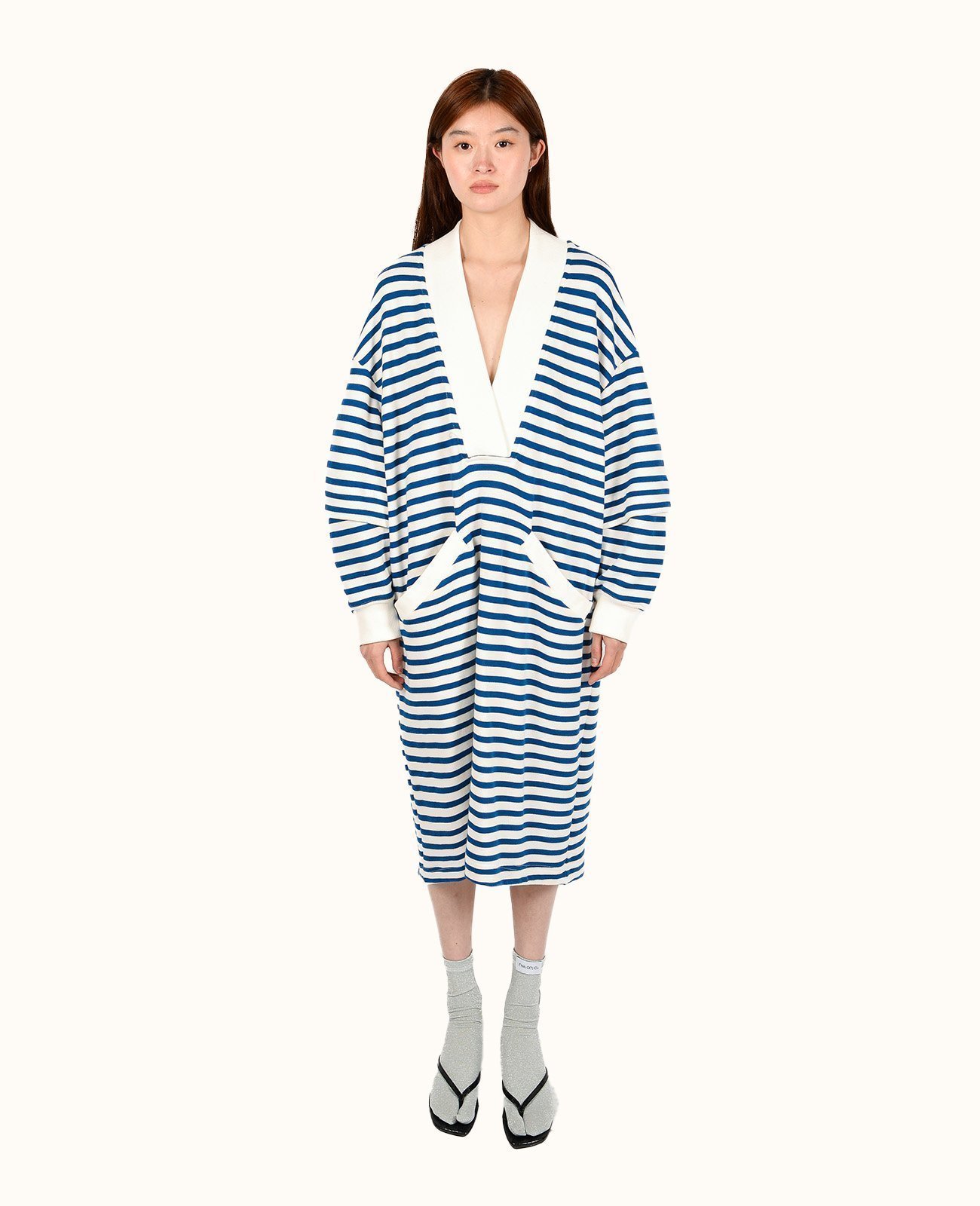 Striped V-Neck Dress